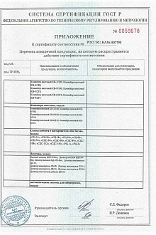 Приложение к сертификату соответствия 4